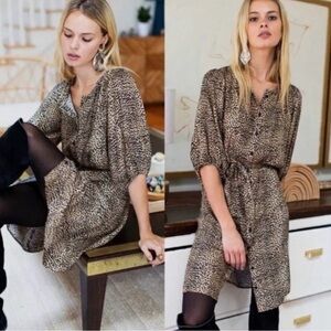 Emerson Fry Silk Fiona Dress Little Cheetah Animal Print Women's XXS